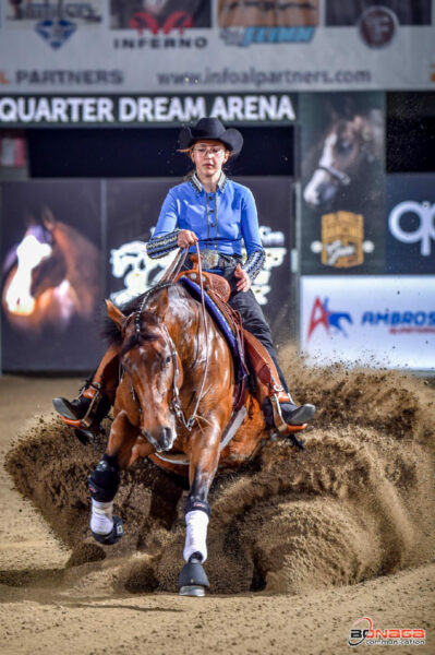 Futurity Cremona European Championship Anna-Maria Zehetbauer riding  SS Gunnafreezeya